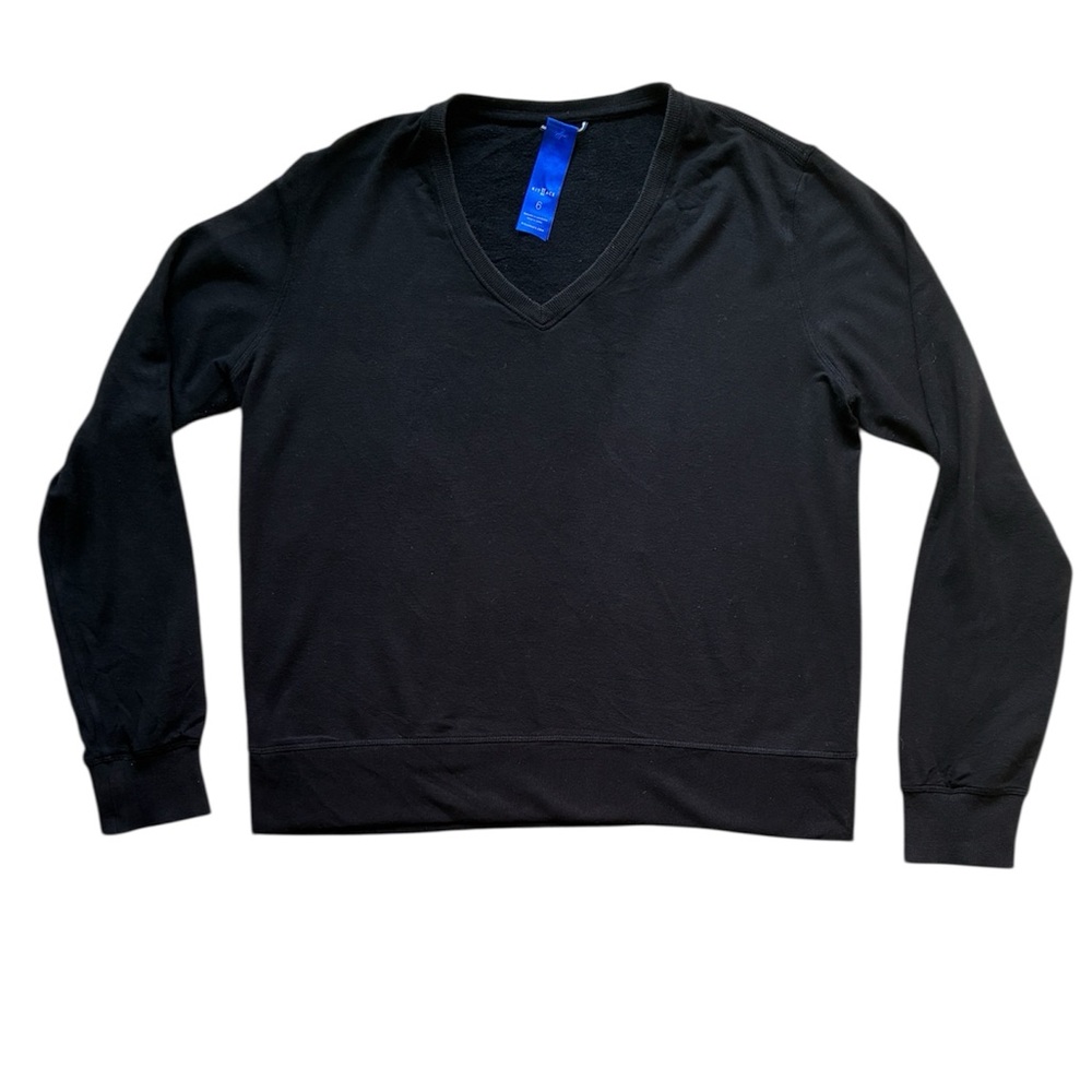 Kit and Ace Women’s Black V-Neck Long Sleeve Top Size 6